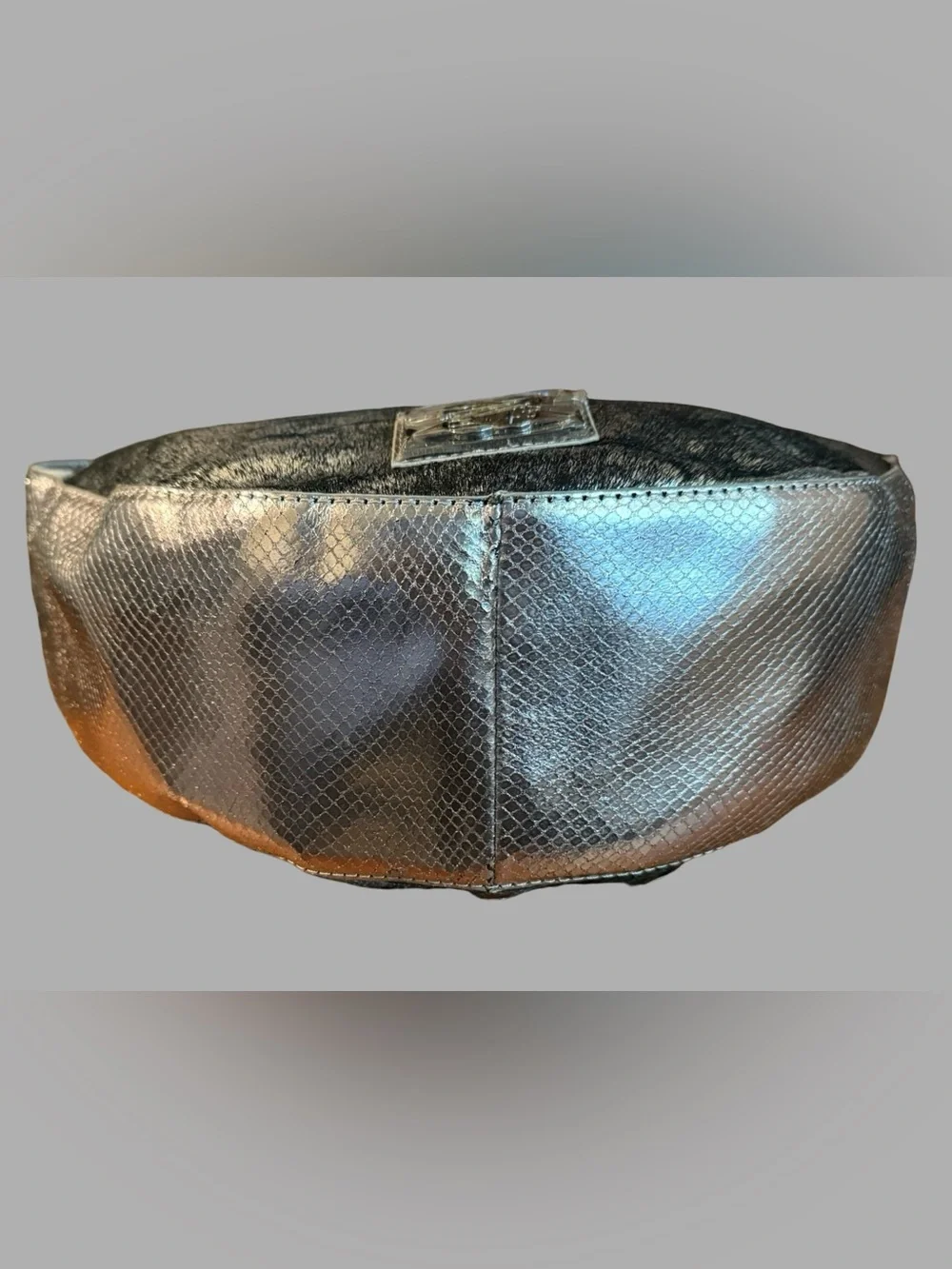 NWT Original by Sharif 1927 Calf Hair Metallic Silver Sling Bag – Convertible